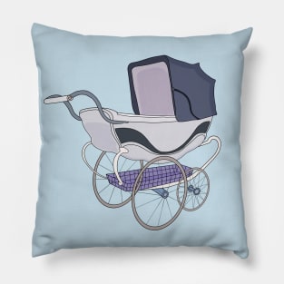 Antique Baby Carriage Vintage Pillow