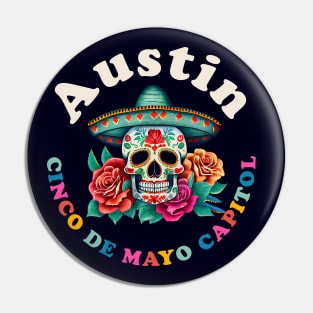 Austin Cinco de Mayo 2023 Sugar Skull Texas Pin