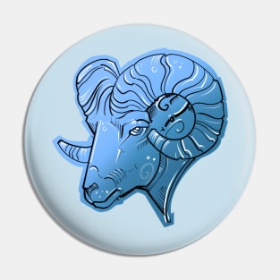 Blue Aries ram design Pin