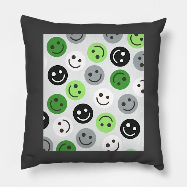 Aromantic Happy Faces Pillow by gray-cat