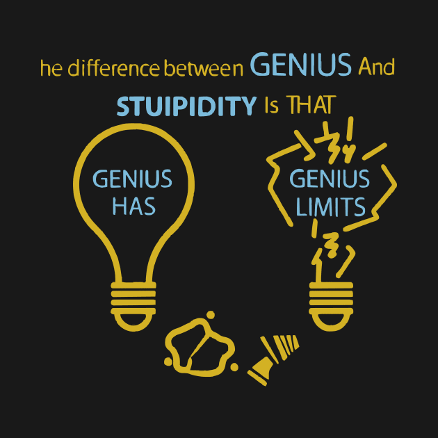 The difference between genius and stupidity is that genius has its limits. Einstein's Witty Wisdom by ATTO'S GALLERY