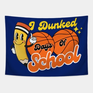 I Dunked 100 Days Of School Basketball Kids Funny Tapestry