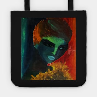 1960's girl painting in bride colors Tote