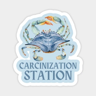 Carcinization Station Crab - Biology Meme Magnet