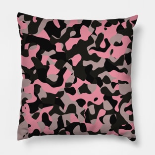 pink gray and black camo abstract 2 Pillow