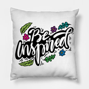 Be inspired phrase and doodle elements. Pillow