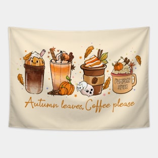 Autumn leaves, coffee please Tapestry
