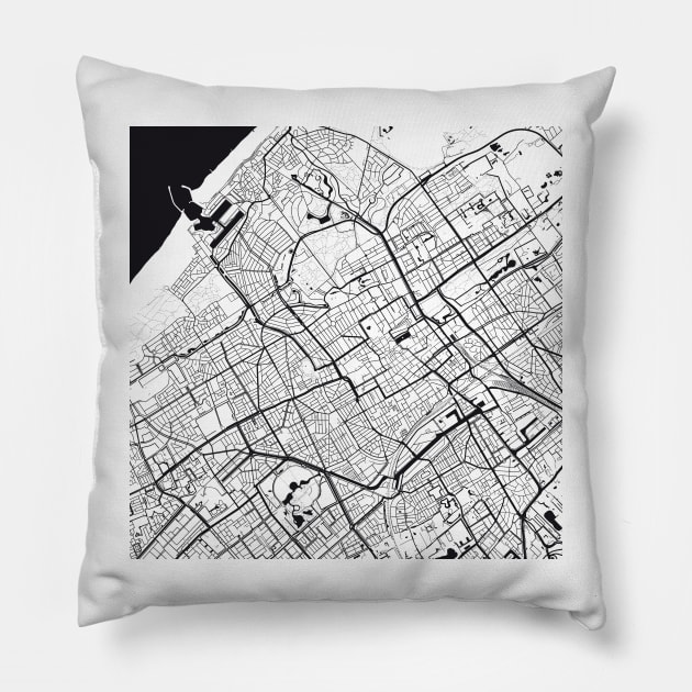 The Hague Map City Map Poster Black and White, USA Gift Printable, Modern Map Decor for Office Home Living Room, Map Art, Map Gifts Pillow by 44spaces