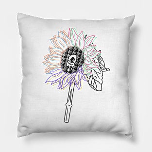 Rainbow Flower Funky Art Pillow