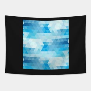 Blue Geometric Triangles Tapestry