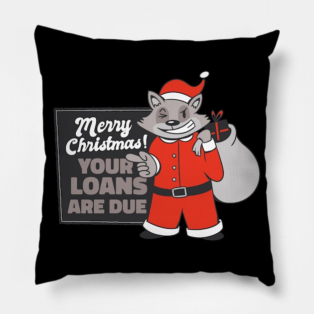 Christmas Raccoon Pillow by Printroof