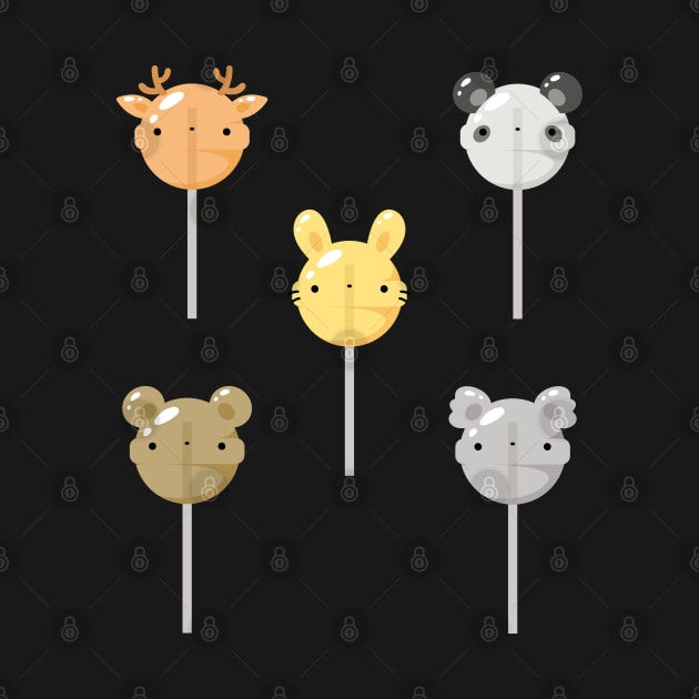 Forest animals lollipop set by Nikamii