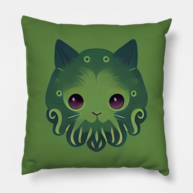 Katulu the Khaos Kryptid Kitty Pillow by Artsy Sharo