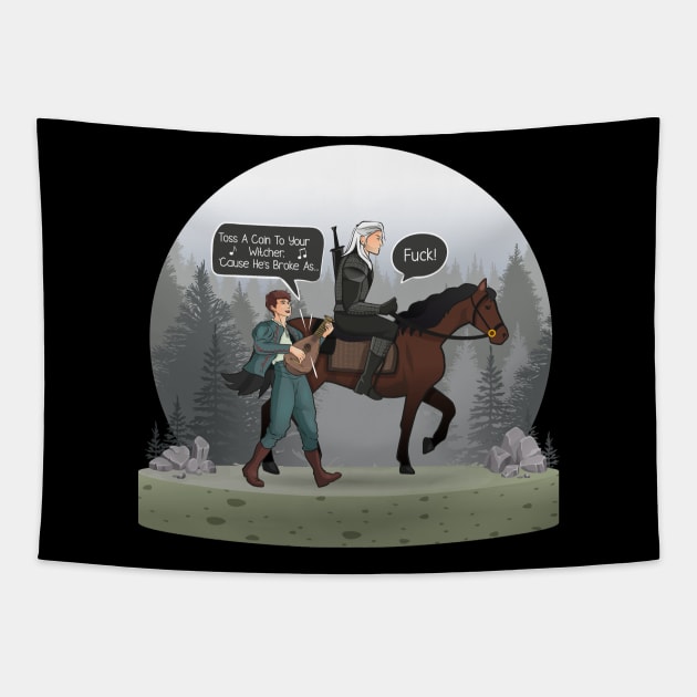 Toss a Coin to Your Witcher Tapestry by Merch Sloth