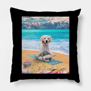 Golden Retriever Dog Dogs, Yoga Beach, Funny Cute Pillow