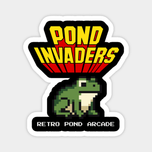 Pond Invaders – Retro Frog Arcade Parody Magnet