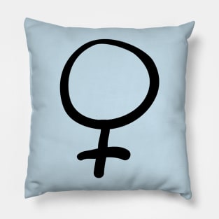 Feminist Hand-Drawn Female Symbol Pillow