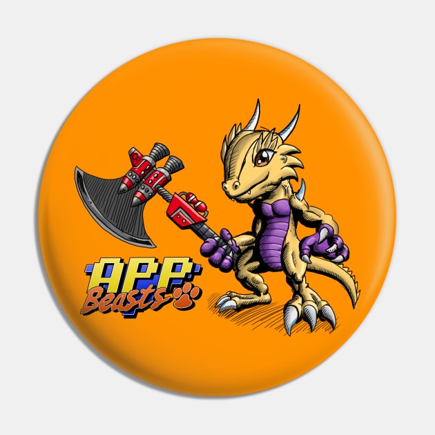 Horned Lizard with Ax App Beast Pin by BlademanUnitPi