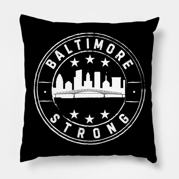 Bridge Baltimore Strong 2024 Vintage Pillow by TreSiameseTee