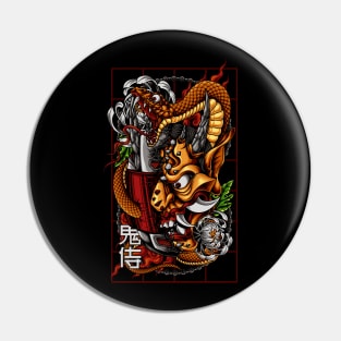 Japanese Oni Helmet Pin