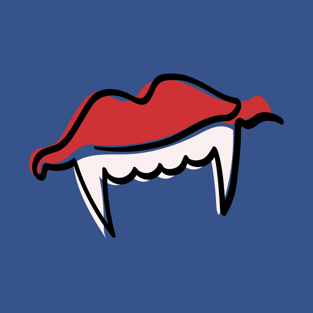 one line | vampire | lips | teeth by colorfull_wheel