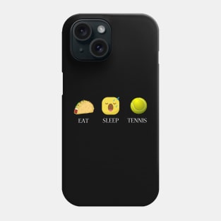 Eat sleep tennis repeat emoji emoticons graphic Phone Case