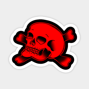 HomeSchoolTattoo Skull and Crossbones (Red) Magnet