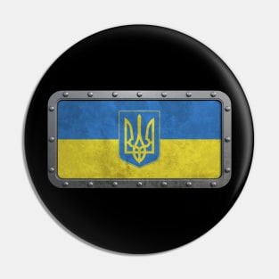 Rough Steel Ukrainian Flag Pin