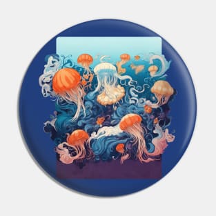 Mysteries of the Sea: Enchanting Jellyfish in the Depths Pin