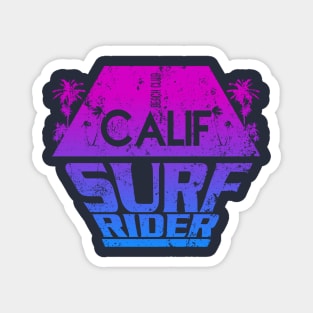 Calif Surf Rider Typography palm tree Magnet