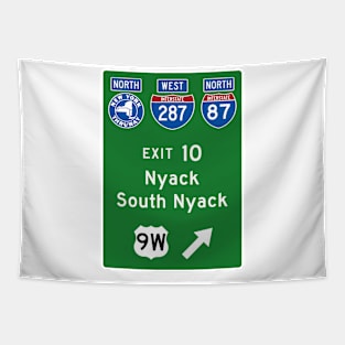 New York Thruway Northbound Exit 10: Nyack South Nyack US Route 9W Tapestry