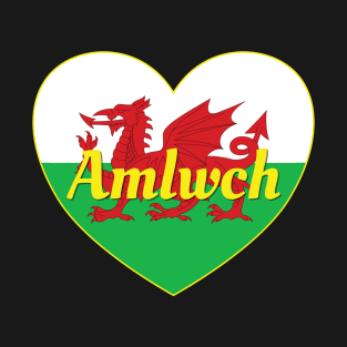 Amlwch Wales UK Wales Flag Heart T-Shirt