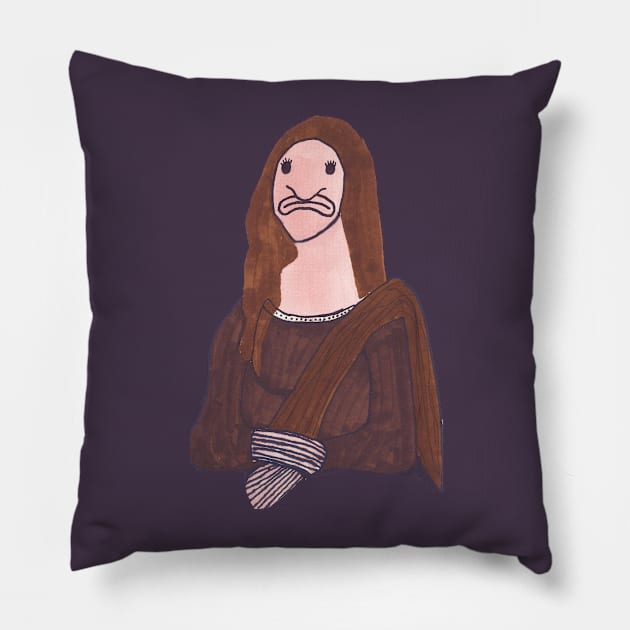 Blob Mona Lisa Pillow by Bubba C.