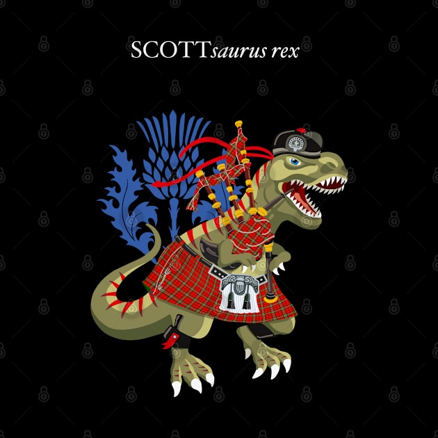 Clanosaurus Rex SCOTTsaurus rex Plaid Scott Modern Scotland Ireland Family Tartan by BullShirtCo