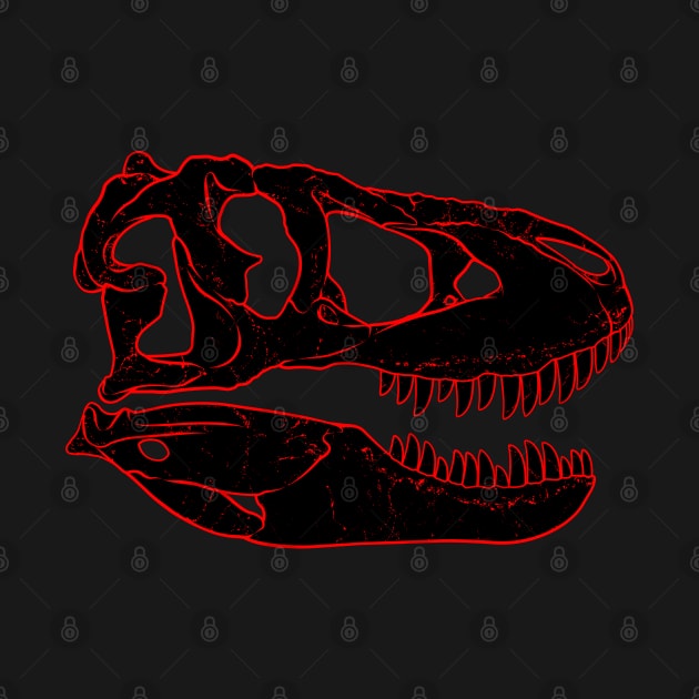 Tarbosaurus fossil skull by NicGrayTees