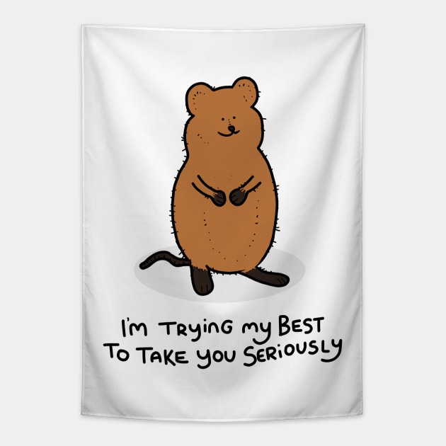 Grumpy Quokka Tapestry by grumpyanimals