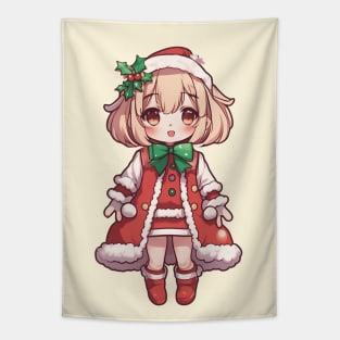 Cute anime christmas girl Tapestry