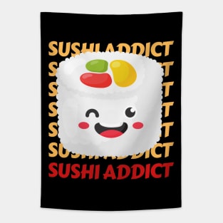 Cute Kawaii Sushi addict I love Sushi Life is better eating sushi ramen Chinese food addict Tapestry