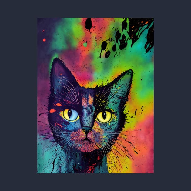 Psychedelic Colored Cat by Trip Tank