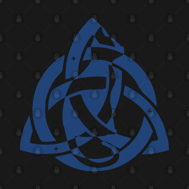 Blue Celtic Triquetra Cat Stars | Kitty Silhouette by DepicSpirit