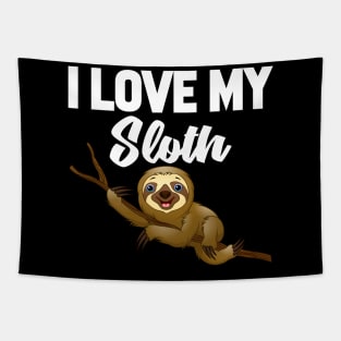 I Love My Sloth Tapestry