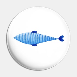 Blue watercolor fish Pin
