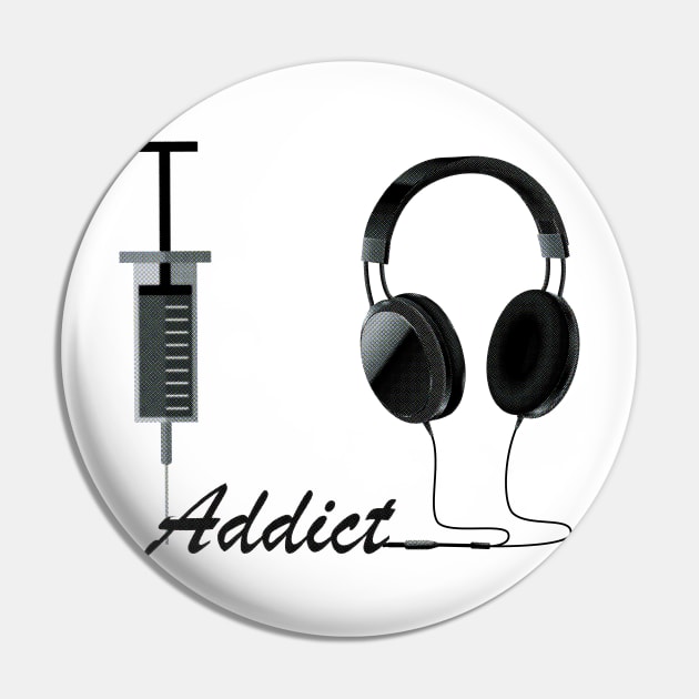 I am A Music Addict Pin by Maha Fadel Designs