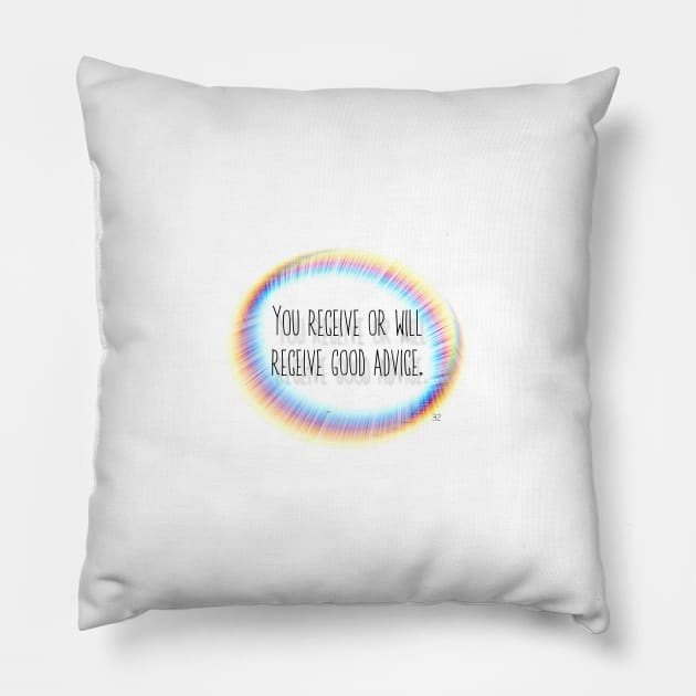 Bilbao oracle card 32 good advice Pillow by YCreations