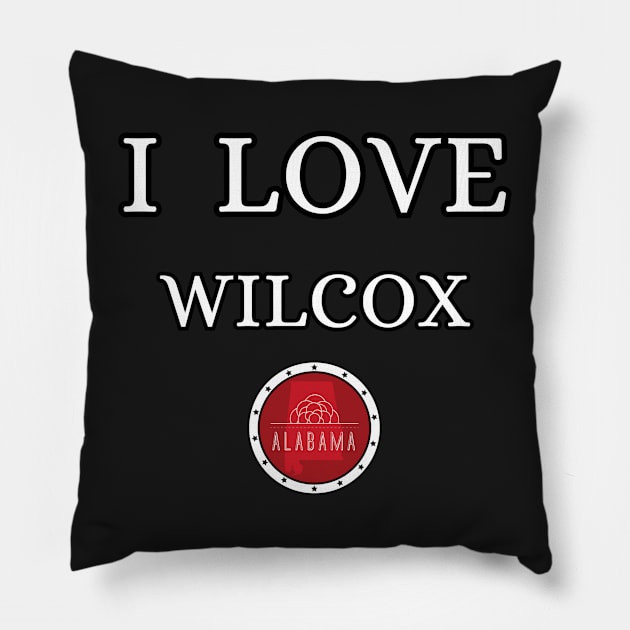 I LOVE WILCOX | Alabam county United state of america Pillow by euror-design