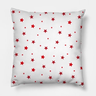 Red stars white background Pillow