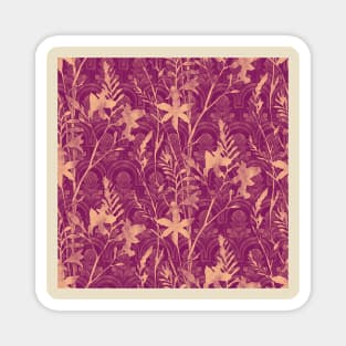 Purple Tile Flowers Magnet