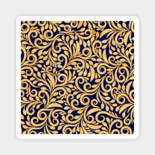 Regal gold and blue intricate pattern Magnet