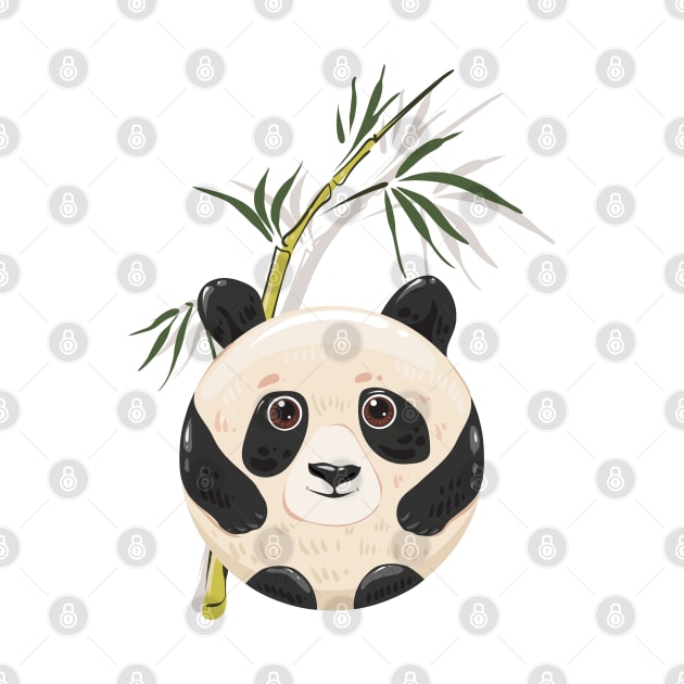 Cute panda bear and bamboo by Catdog