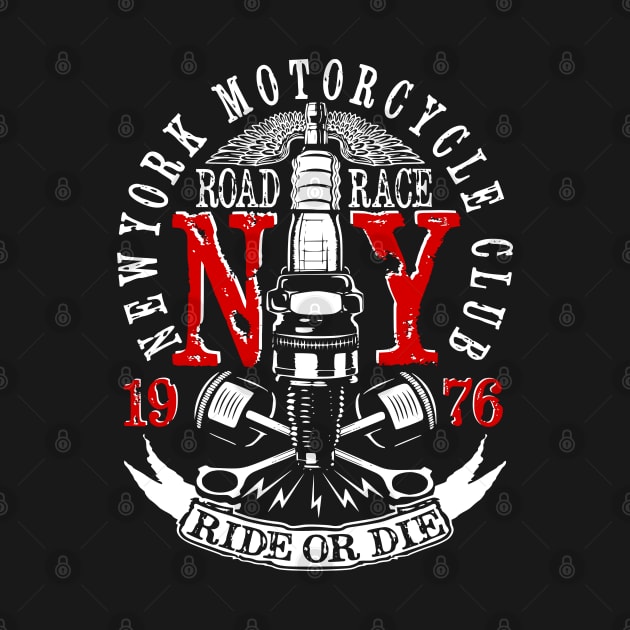 NY Motorcycle Club by Lifeline/BoneheadZ Apparel